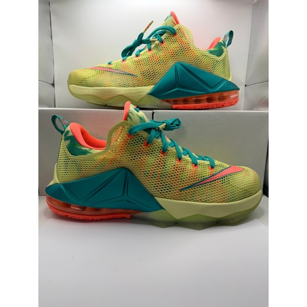 Nike LeBron 12 Low Premium LeBronold Palmer White Lime Mango 776652-383 Size 11